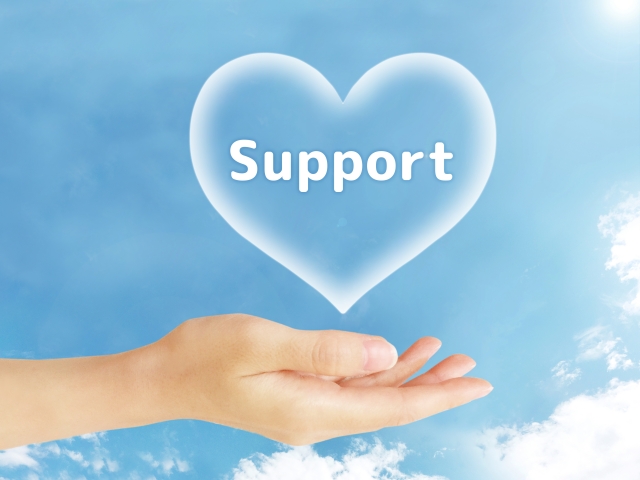 手の上にあるサポート